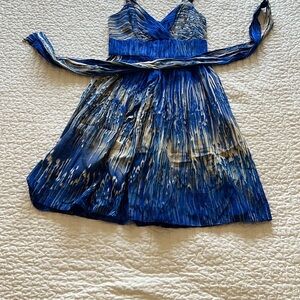 Anthropologie Blue and White Midi Dress